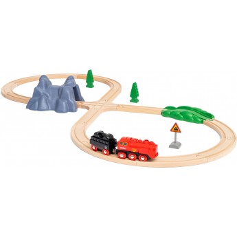 Детская деревянная железная дорога BRIO с поездом и паром (36017)