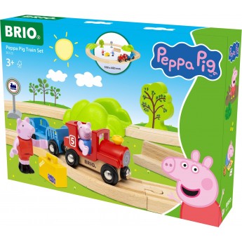 Игровой набор Brio Peppa Pig детская железная дорога с поездом и фигурками (36123)