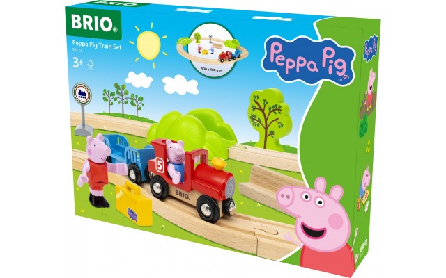 Игровой набор Brio Peppa Pig детская железная дорога с поездом и фигурками (36123)