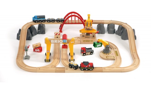 Игрушечная железная дорога BRIO Deluxe с грузовыми кранами (33097)