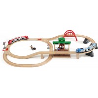 Детская двухуровневая железная дорога BRIO с вокзалом (33512)