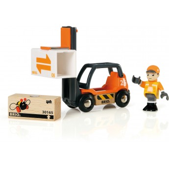 Игрушка вилочный погрузчик BRIO с грузом и фигуркой (33573)