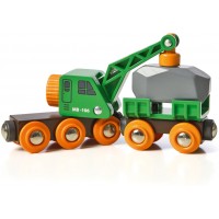 Игрушка подъемный кран BRIO с вагончиком и грузом (33698)