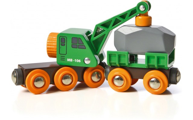 Игрушка подъемный кран BRIO с вагончиком и грузом (33698)