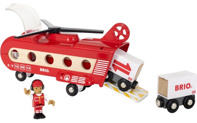 Игрушка транспортный вертолет BRIO с вагонами и фигуркой (33886)