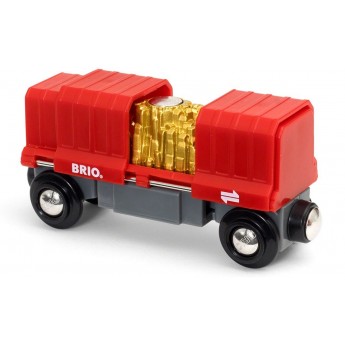 Іграшка вантажний вагончик BRIO з золотом (33938)