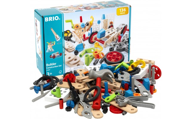 Конструктор BRIO Builder з болтами, гайками та інструментом, 136 деталей (34587)