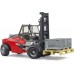 Игрушка Bruder погрузчик вилочный Linde HT160 с поддоном и  ящиками (02513) title=