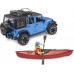 Игрушка Bruder внедорожник Jeep Wrangler Unlimited Rubicon с каяком и фигуркой (02529) title=