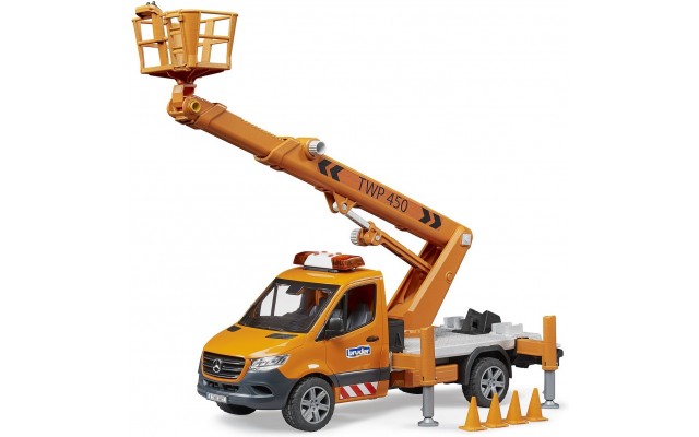 Игрушка Bruder автовышка Mercedes с телескопической платформой и сиреной (02679)