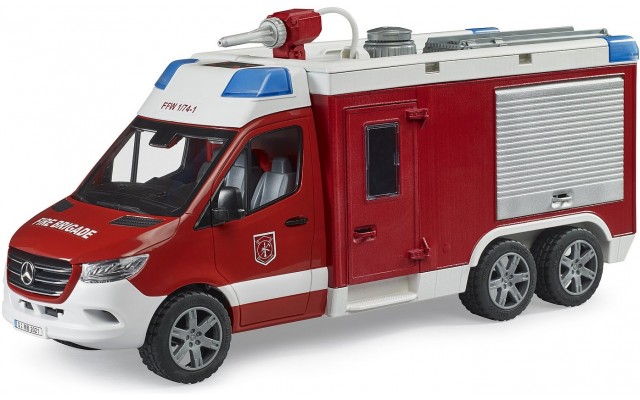 Игрушка Bruder пожарная машина Mercedes с помпой для воды, свет и звук (02680)