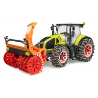 Іграшка трактор Claas Axion 950 зі снігоочисником і ланцюгами Bruder 03017