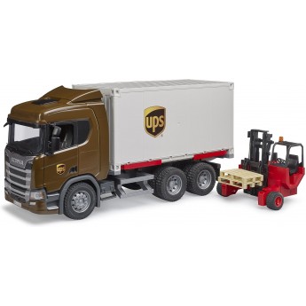 Игрушка Bruder логистический фургон UPS Scania Super 560R с погрузчиком (03582)