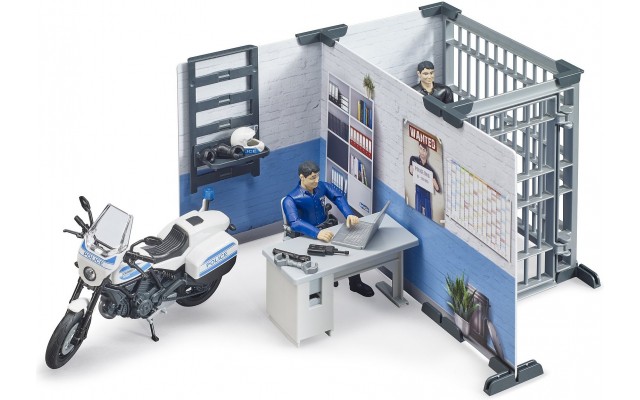 Игровой набор Bruder Полицейский участок с фигурками и мотоциклом (62732)