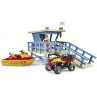 Игровой набор Bruder Спасательная водная станция с квадроциклом и скутером (62780)
