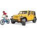 Игрушка Bruder джип Jeep Rubicon с фигуркой велосипедиста на горном байке (02543) title=
