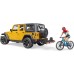 Игрушка Bruder джип Jeep Rubicon с фигуркой велосипедиста на горном байке (02543) title=