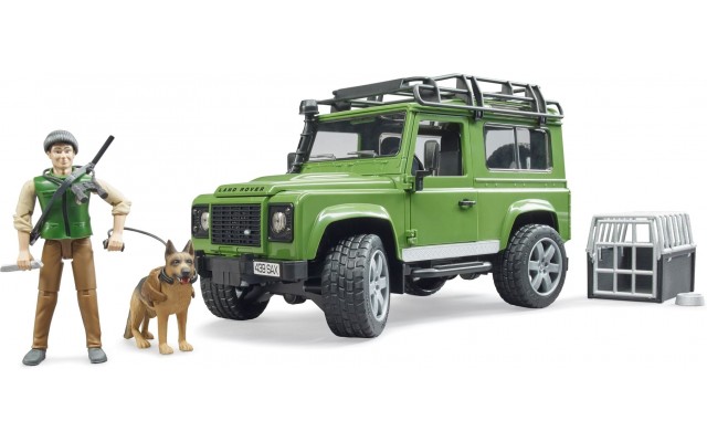 Игрушка Bruder джип Land Rover с фигуркой лесника, собаки и аксессуарами (02587)