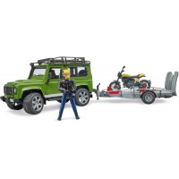 Набор Bruder джип Land Rover с трейлером, мотоциклом Ducati и водителем (02589)