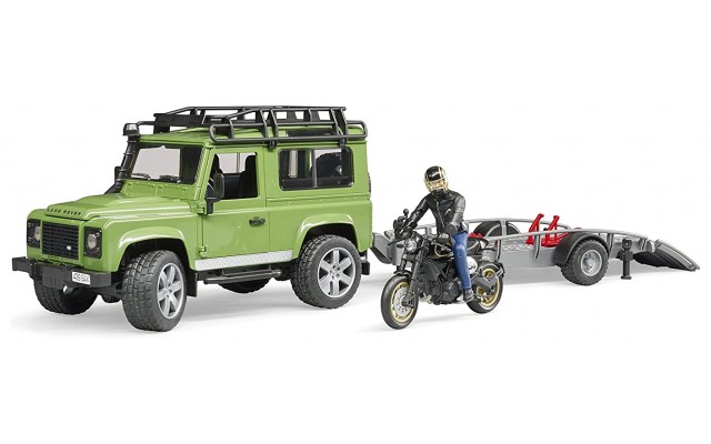 Игрушка Bruder джип Land Rover с мотоциклом Ducati (02598)