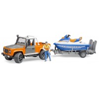 Игрушка Bruder джип Land Rover с прицепом и водным скутером (02599)
