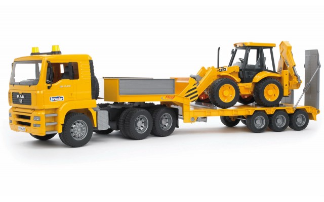 Игрушка Bruder тягач MAN с экскаватором JCB 4CX (02776)