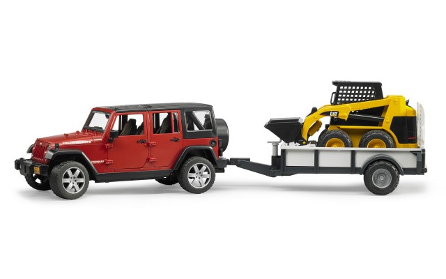 Игрушка Bruder внедорожник Jeep Wrangler Unlimited Rubicon с мини погрузчиком CAT (02925)