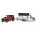 Джип JEEP WRANGLER с коневозкой и лошадью Bruder (02926) title=