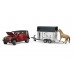 Джип JEEP WRANGLER с коневозкой и лошадью Bruder (02926) title=