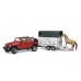 Джип JEEP WRANGLER с коневозкой и лошадью Bruder (02926) title=
