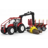 Игрушка Bruder трактор Steyr CVT 6230 лесной с манипулятором и прицепом с брёвнами (03093)