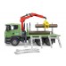 Іграшка лісовоз з навантажувачем і колодами Scania Bruder 03524 title=