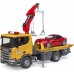Іграшка Bruder евакуатор Scania Super 560R з краном і машинкою Roadster Bruder (03552) title=