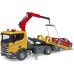 Іграшка Bruder евакуатор Scania Super 560R з краном і машинкою Roadster Bruder (03552) title=
