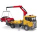 Іграшка Bruder евакуатор Scania Super 560R з краном і машинкою Roadster Bruder (03552) title=