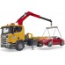 Іграшка Bruder евакуатор Scania Super 560R з краном і машинкою Roadster Bruder (03552) title=