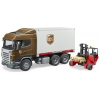Іграшка Bruder логістичний фургон UPS Scania з навантажувачем (03581)
