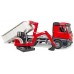 Іграшка Bruder контейнеровоз Mercedes Arocs з міні-екскаватором Schaeff HR16 (03624) title=