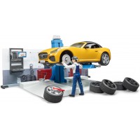 Игровой набор Bruder авто-мастерская с машинкой и фигуркой (62110)