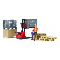 Игрушка Bruder механический складской погрузчик с аксессуарами и фигуркой (62200)