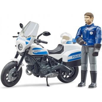 Игрушка Bruder полицейский мотоцикл Ducati Scrambler с полисменом (62731)