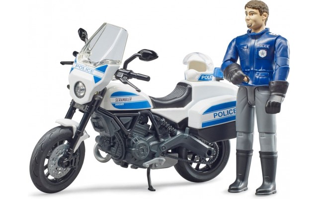 Игрушка Bruder полицейский мотоцикл Ducati Scrambler с полисменом (62731)