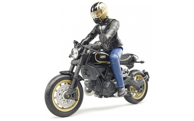 Игрушка Bruder мотоцикл Ducati Scrambler Cafe Racer с водителем (63050)