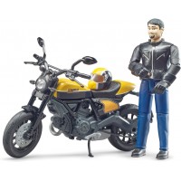 Игрушка Bruder мотоцикл Ducati Scrambler желтый с водителем (63053)