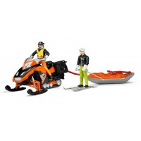 Фигурки снегоход с водителем, спасательные сани, лыжник Bruder (63100)