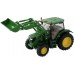 Игрушка трактор John Deere 6215R с погрузчиком title=