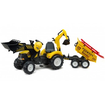 Трактор на педалях Falk 1000WH Powerloader з причіпом, навантажувачем і екскаватором + аксессуары