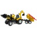 Трактор на педалях Falk 1000WH Powerloader с прицепом, погрузчиком и экскаватором + аксессуары title=
