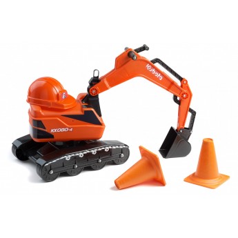 Дитячий екскаватор Falk 102 Kubota з каскою і дорожніми аксесуарами