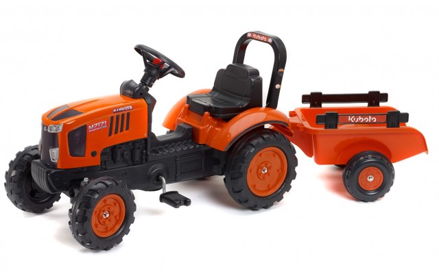 Трактор педальний Falk 2065AB Kubota M7171 з причіпом